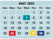 District School Academic Calendar for Westgate Alternative Elementary School for May 2025