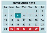 District School Academic Calendar for Olde Orchard Alternative Elementary School for November 2024