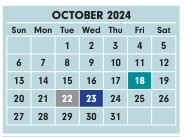 District School Academic Calendar for Medary Elementary School for October 2024