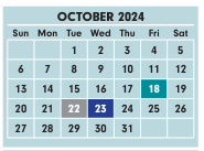 District School Academic Calendar for Literature Based Alternative @ Hubbard Elementary for October 2024