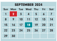 District School Academic Calendar for Shady Lane Elementary School for September 2024