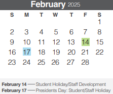 District School Academic Calendar for Rebecca Creek Elementary School for February 2025