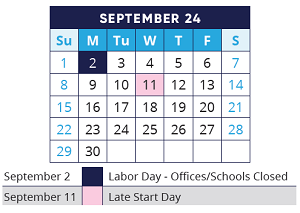 District School Academic Calendar for Algonquin Lakes Elem Sch for September 2024