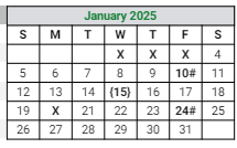 District School Academic Calendar for Concord South Side Elem School for January 2025