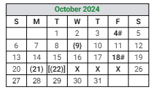 District School Academic Calendar for Concord South Side Elem School for October 2024