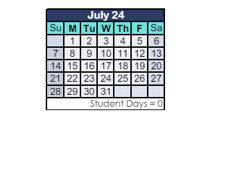 District School Academic Calendar for Newbury Park High for July 2024