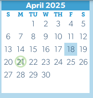 District School Academic Calendar for Wilkerson Int for April 2025