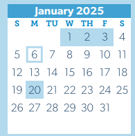District School Academic Calendar for W L Hauke Alter Ed for January 2025