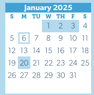 District School Academic Calendar for The Woodlands College Park High School for January 2025