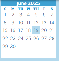 District School Academic Calendar for Armstrong Elementary for June 2025