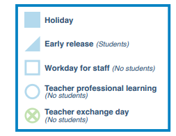 District School Academic Calendar Legend for Next New Intermediate