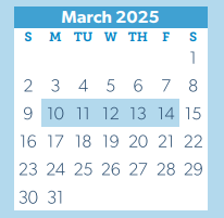 District School Academic Calendar for Flex 11 for March 2025