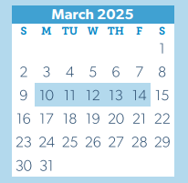 District School Academic Calendar for W L Hauke Alter Ed for March 2025