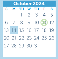 District School Academic Calendar for San Jacinto Elementary for October 2024