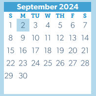 District School Academic Calendar for Giesinger Elementary for September 2024