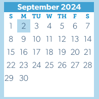 District School Academic Calendar for W L Hauke Alter Ed for September 2024