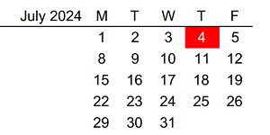 District School Academic Calendar for Lewis & Clark Elementary School for July 2024