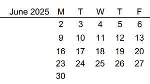 District School Academic Calendar for Lewis & Clark Elementary School for June 2025