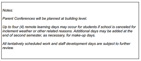 District School Academic Calendar Key for Lewis & Clark Elementary School