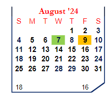 District School Academic Calendar for Covington Community High Sch for August 2024