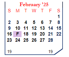 District School Academic Calendar for Covington Community High Sch for February 2025