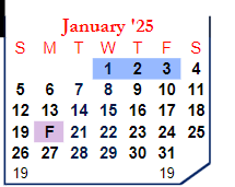 District School Academic Calendar for Covington Community High Sch for January 2025