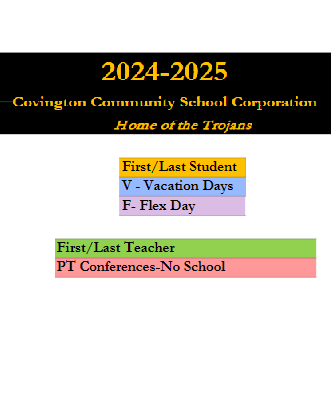 District School Academic Calendar Legend for Covington Community High Sch