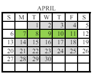 District School Academic Calendar for Moreland Elementary School for April 2025