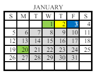 District School Academic Calendar for Winston Dowdell Academy for January 2025