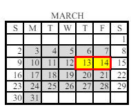 District School Academic Calendar for White Oak Elementary School for March 2025