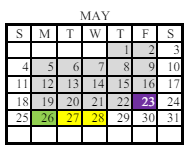 District School Academic Calendar for Central Education Center for May 2025