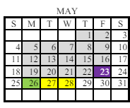 District School Academic Calendar for Evans Middle School for May 2025