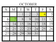 District School Academic Calendar for Smokey Road Middle School for October 2024