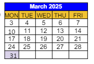 District School Academic Calendar for Daniel D. Waterman School for March 2025