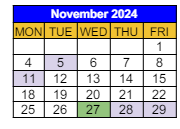 District School Academic Calendar for Daniel D. Waterman School for November 2024