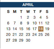 District School Academic Calendar for J A Hargrave Elementary for April 2025