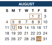 District School Academic Calendar for Bess Race Elementary for August 2024