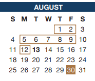 District School Academic Calendar for Sidney H Poynter for August 2024