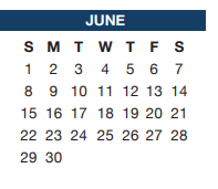 District School Academic Calendar for Crowley H S 9th Grade Campus for June 2025