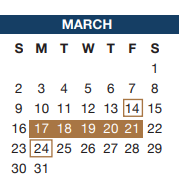 District School Academic Calendar for Bess Race Elementary for March 2025