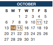 District School Academic Calendar for Crowley Middle for October 2024