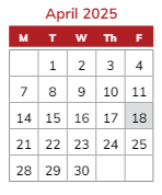 District School Academic Calendar for Timothy Ball Elementary Sch for April 2025