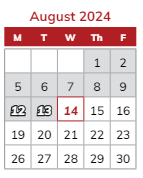 District School Academic Calendar for Timothy Ball Elementary Sch for August 2024