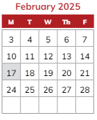 District School Academic Calendar for Timothy Ball Elementary Sch for February 2025