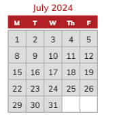 District School Academic Calendar for Timothy Ball Elementary Sch for July 2024