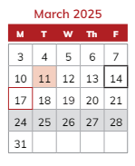 District School Academic Calendar for Timothy Ball Elementary Sch for March 2025