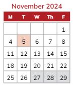 District School Academic Calendar for Timothy Ball Elementary Sch for November 2024