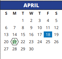 District School Academic Calendar for Copeland Elementary School for April 2025