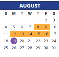 District School Academic Calendar for Postma Elementary School for August 2024