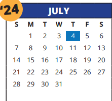 District School Academic Calendar for Postma Elementary School for July 2024